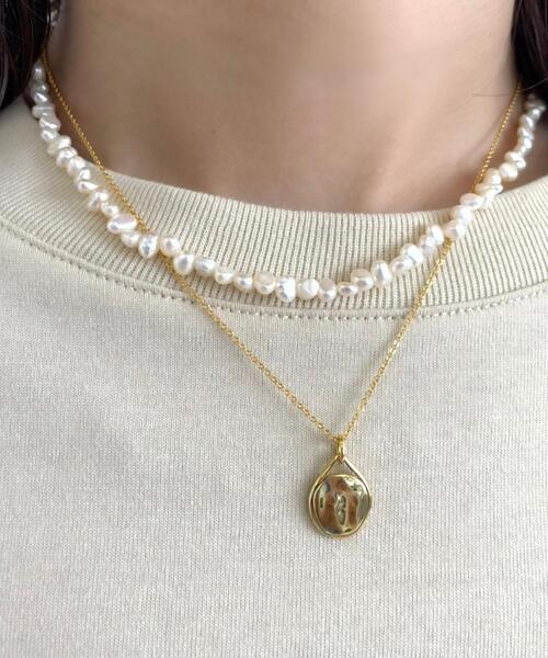 CITEN(シテン)の「<CITEN(シテン)>ニュアンスコイン プレート ネックレス(ネックレス・レディース・ゴールド/シルバー・FREE)」の4枚目の写真