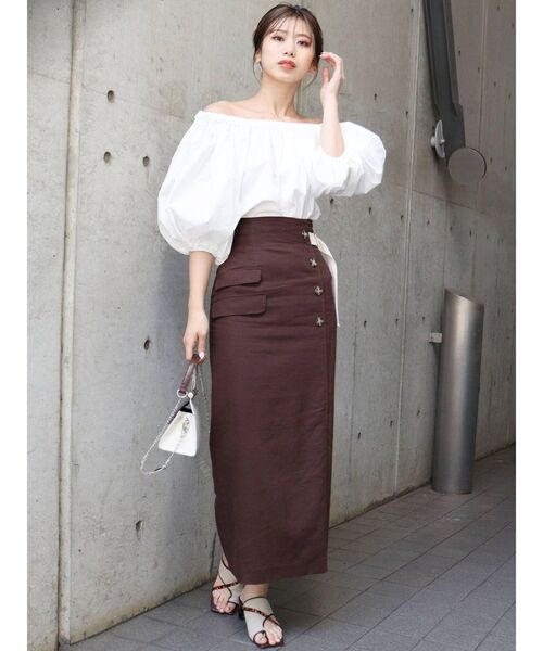 MURUA(ムルーア)の「ボリュームオフショルブラウス(シャツ/ブラウス・レディース・ホワイト/ブラック/オレンジ・FREE)」の6枚目の写真