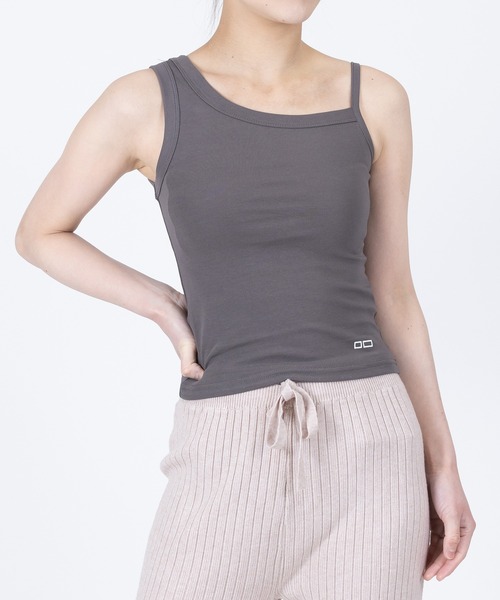 Anuenue（アヌエヌエ）の「両肩アシンメトリータンクトップ（タンクトップ・レディース・ブラック/グレー/ベージュ/ホワイト・S/M/L/2L）」の3枚目の写真