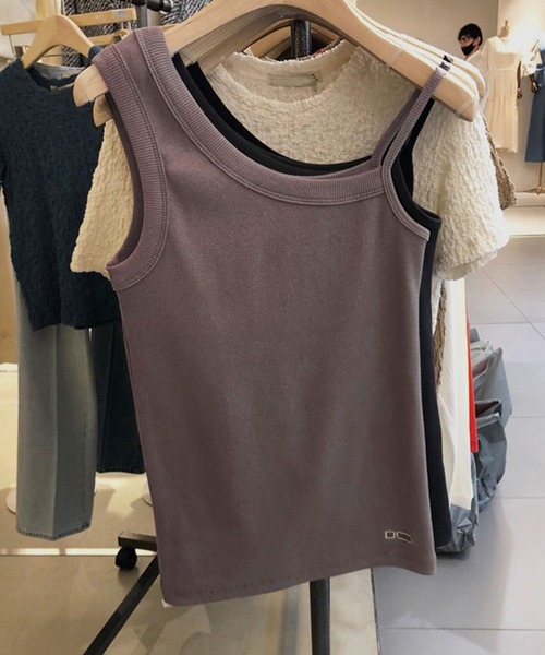 Anuenue（アヌエヌエ）の「両肩アシンメトリータンクトップ（タンクトップ・レディース・ブラック/グレー/ベージュ/ホワイト・S/M/L/2L）」の11枚目の写真