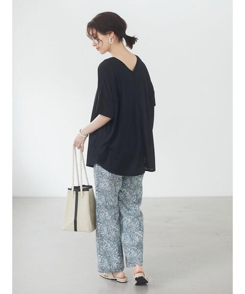 Green　Parks（グリーンパークス）の「SET2点 前後2wayシアーTEE＊（Tシャツ/カットソー・レディース・オレンジ/オフホワイト/ブラック・FREE）」の7枚目の写真