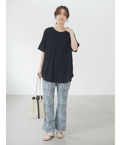 Green　Parks（グリーンパークス）の「SET2点 前後2wayシアーTEE＊（Tシャツ/カットソー・レディース・オレンジ/オフホワイト/ブラック・FREE）」の6枚目の写真