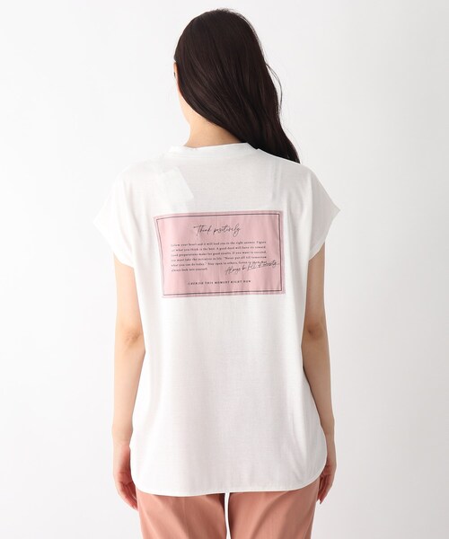 DRESKIP（ドレスキップ）の「◆バックパッチプリントTシャツ（Tシャツ/カットソー・レディース・オフホワイト/グレー系その他/ライトベージュ/ライトブルー・02/03）」の12枚目の写真