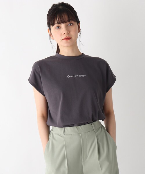 DRESKIP（ドレスキップ）の「◆バックパッチプリントTシャツ（Tシャツ/カットソー・レディース・オフホワイト/グレー系その他/ライトベージュ/ライトブルー・02/03）」の18枚目の写真
