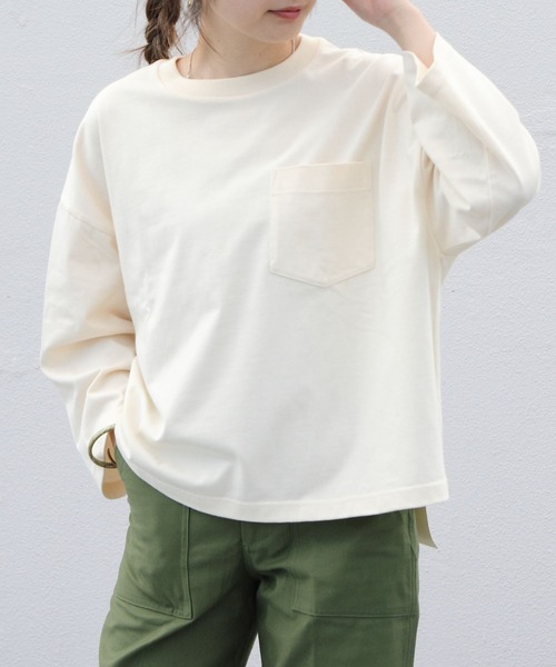 ORCIVAL(オーシバル)の「ORCIVAL/オーシバル 30JERSEY ワイドクルーネック3/4スリーブ ソリッド WIDE CREWNECK 3/4SLEEVE SOLID #OR-C0026HCJ(Tシャツ/カットソー・レディース・ブラック/モカ/ナチュラル・1)」の3枚目の写真
