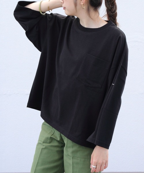 ORCIVAL(オーシバル)の「ORCIVAL/オーシバル 30JERSEY ワイドクルーネック3/4スリーブ ソリッド WIDE CREWNECK 3/4SLEEVE SOLID #OR-C0026HCJ(Tシャツ/カットソー・レディース・ブラック/モカ/ナチュラル・1)」の1枚目の写真