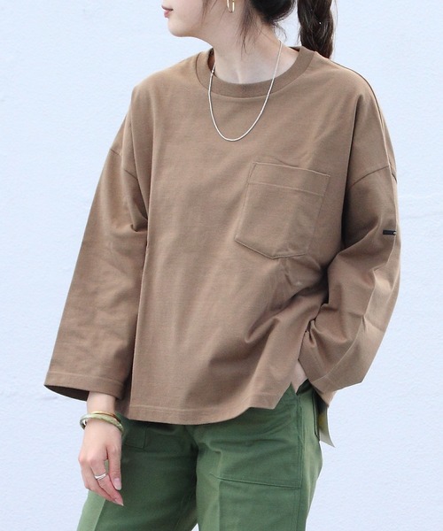 ORCIVAL(オーシバル)の「ORCIVAL/オーシバル 30JERSEY ワイドクルーネック3/4スリーブ ソリッド WIDE CREWNECK 3/4SLEEVE SOLID #OR-C0026HCJ(Tシャツ/カットソー・レディース・ブラック/モカ/ナチュラル・1)」の2枚目の写真