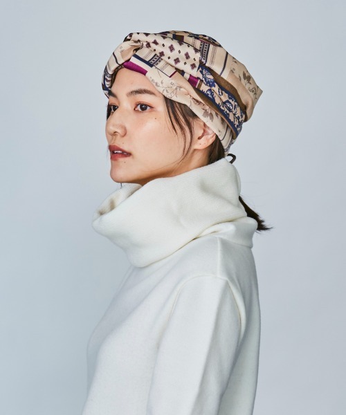 OVERRIDE（オーバーライド）の「OVERRIDE SCARF HEADWRAP（ヘアバンド・レディース・ブルー/ブラック/ベージュ・FREE）」の8枚目の写真