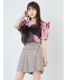 ハイウエスト千鳥キュロット