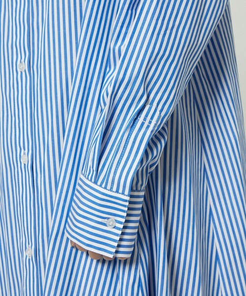 FREAK'S STORE（フリークスストア）の「マオカラーフレアシャツワンピース　ストライプ（ワンピース・レディース・サックスブルー/ピンク/グリーン・ﾌﾘ-）」の18枚目の写真