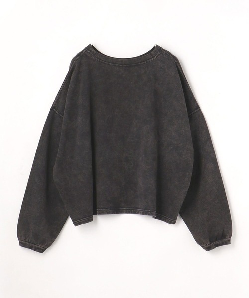 179/WG（イチナナキュウダブルジー）の「スノーウォッシュワッペンスウェット（Tシャツ/カットソー・レディース・ブラック/グリーン・FREE）」の3枚目の写真