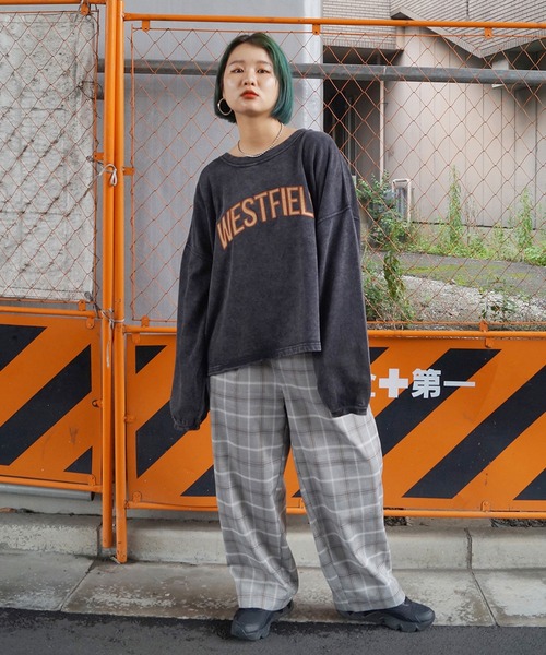 179/WG（イチナナキュウダブルジー）の「スノーウォッシュワッペンスウェット（Tシャツ/カットソー・レディース・ブラック/グリーン・FREE）」の8枚目の写真