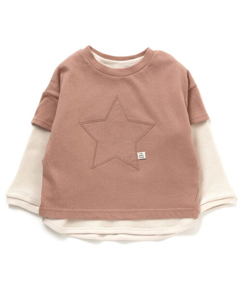 apres les cours（アプレレクール）の「スターパッチ２PTシャツ（Tシャツ/カットソー・キッズ・グリーン/オレンジ/サックスブルー・90/100/110/130/140/80/120）」の3枚目の写真