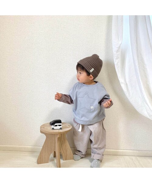 apres les cours（アプレレクール）の「スターパッチ２PTシャツ（Tシャツ/カットソー・キッズ・グリーン/オレンジ/サックスブルー・90/100/110/130/140/80/120）」の9枚目の写真