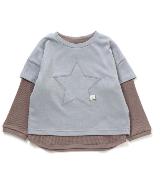 apres les cours（アプレレクール）の「スターパッチ２PTシャツ（Tシャツ/カットソー・キッズ・グリーン/オレンジ/サックスブルー・90/100/110/130/140/80/120）」の12枚目の写真