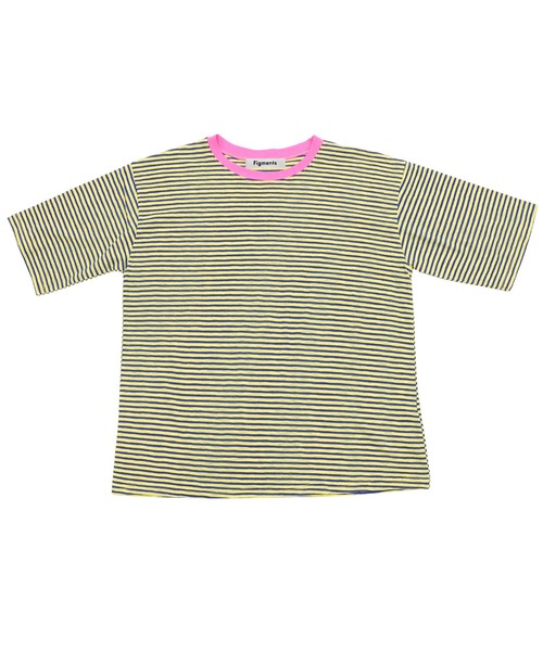 Figments（フィグメンツ）の「カラーボーダーＴシャツ（Tシャツ/カットソー・レディース・イエロー/ピンク・FREE）」の4枚目の写真