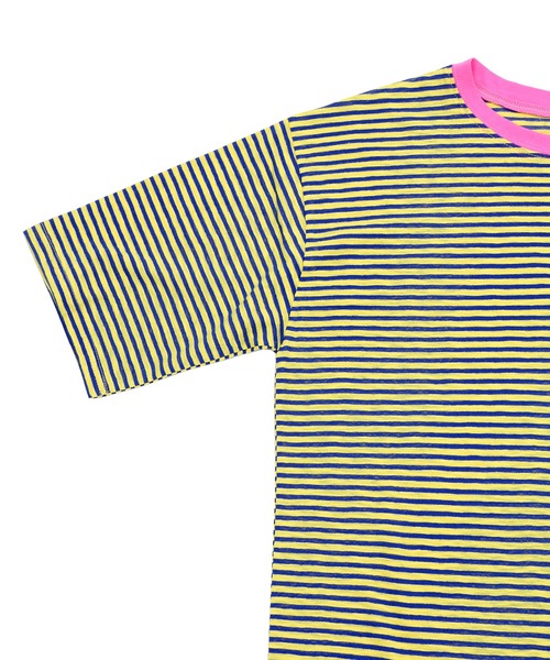 Figments（フィグメンツ）の「カラーボーダーＴシャツ（Tシャツ/カットソー・レディース・イエロー/ピンク・FREE）」の5枚目の写真