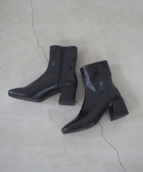 tiptop（ティップトップ）の「ストレッチスクエアブーツ（ブーツ・レディース・アイボリー/ブラック・M/L）」の7枚目の写真