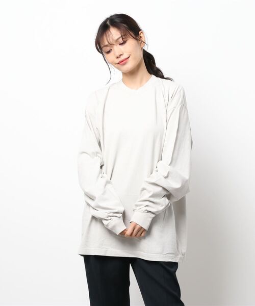 LOS ANGELES APPAREL(ロサンゼルスアパレル)の「【LOS ANGELES APPAREL】LA APPAREL 6.5oz GARMENT DYED CREW L/S TEE(Tシャツ/カットソー・レディース・ホワイト/ブラック/グレー/ゴールド/グリーン/ブルー/オレンジ・X-LARGE/LARGE/MEDIUM/SMALL)」の4枚目の写真