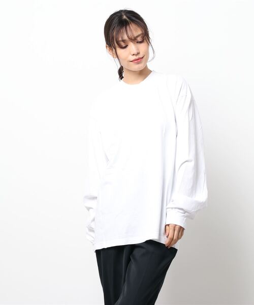 LOS ANGELES APPAREL(ロサンゼルスアパレル)の「【LOS ANGELES APPAREL】LA APPAREL 6.5oz GARMENT DYED CREW L/S TEE(Tシャツ/カットソー・レディース・ホワイト/ブラック/グレー/ゴールド/グリーン/ブルー/オレンジ・X-LARGE/LARGE/MEDIUM/SMALL)」の2枚目の写真