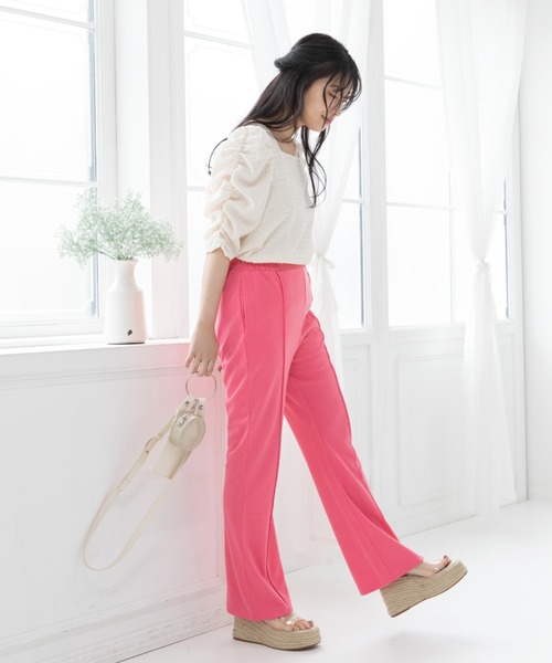 Mysa&Liina(ミーサリーナ)の「カットフレアパンツ(スラックス・レディース・ブラック/パープル/レッド/ピンク・M)」の14枚目の写真