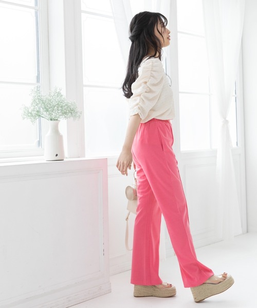 Mysa&Liina(ミーサリーナ)の「カットフレアパンツ(スラックス・レディース・ブラック/パープル/レッド/ピンク・M)」の7枚目の写真