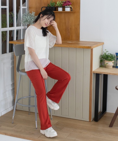 Mysa&Liina(ミーサリーナ)の「カットフレアパンツ(スラックス・レディース・ブラック/パープル/レッド/ピンク・M)」の18枚目の写真