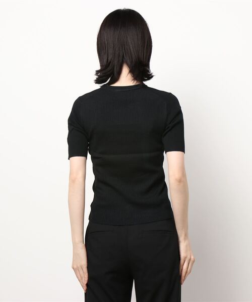 ENVYM（アンビー）の「ハーフスリーブＯｐｅｎＦｒｏｎｔＫｎｉｔＰＯ（ニット/セーター・レディース・ブラック/ホワイト・FREE）」の7枚目の写真