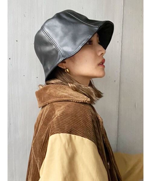 Ungrid（アングリッド）の「フェイクレザーバケットハット（ハット・レディース・ブラック/ブラウン/アイボリー・FREE）」の11枚目の写真