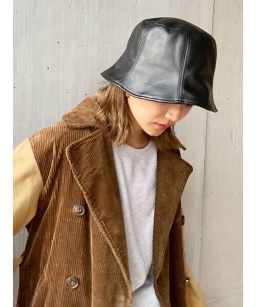 Ungrid（アングリッド）の「フェイクレザーバケットハット（ハット・レディース・ブラック/ブラウン/アイボリー・FREE）」の7枚目の写真