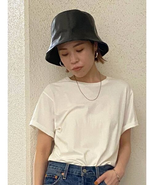 Ungrid（アングリッド）の「フェイクレザーバケットハット（ハット・レディース・ブラック/ブラウン/アイボリー・FREE）」の5枚目の写真