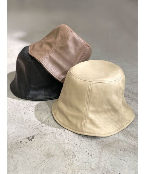 Ungrid（アングリッド）の「フェイクレザーバケットハット（ハット・レディース・ブラック/ブラウン/アイボリー・FREE）」の14枚目の写真