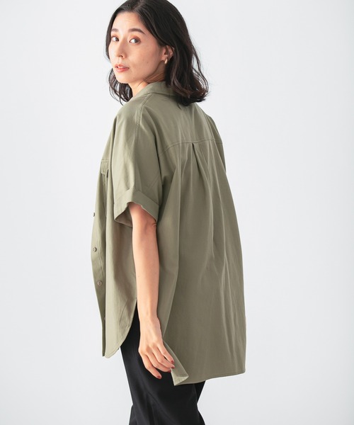 LEPSIM（レプシィム）の「ミリタリーポケシャツ　955651（シャツ/ブラウス・レディース・ネイビー/グレー/ライトグリーン・FREE）」の3枚目の写真