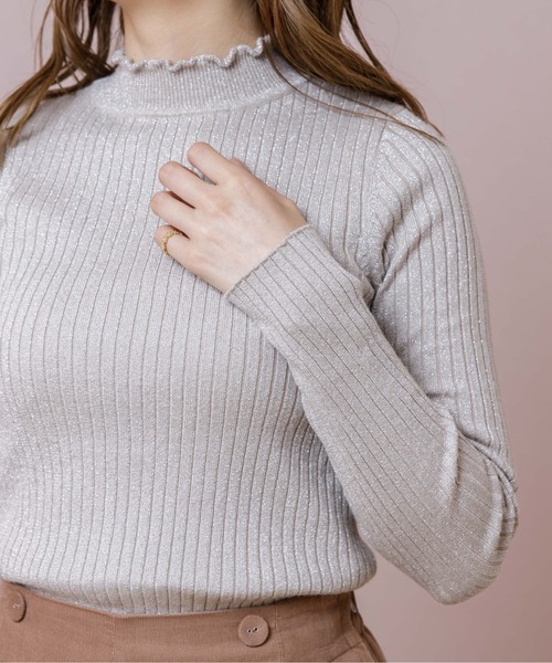 flower（フラワー）の「ブライトリブニット（ニット/セーター・レディース・ホワイト/ベージュ/ピンク・FREE）」の11枚目の写真