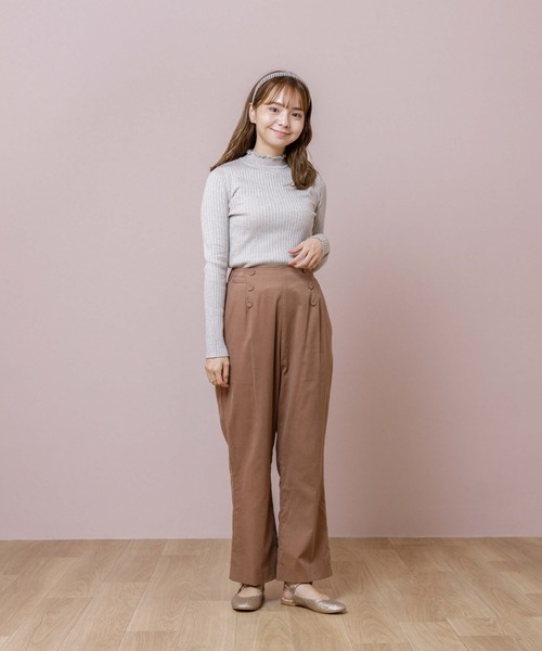 flower（フラワー）の「ブライトリブニット（ニット/セーター・レディース・ホワイト/ベージュ/ピンク・FREE）」の4枚目の写真