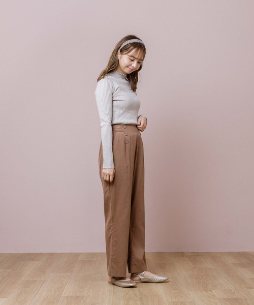 flower（フラワー）の「ブライトリブニット（ニット/セーター・レディース・ホワイト/ベージュ/ピンク・FREE）」の8枚目の写真