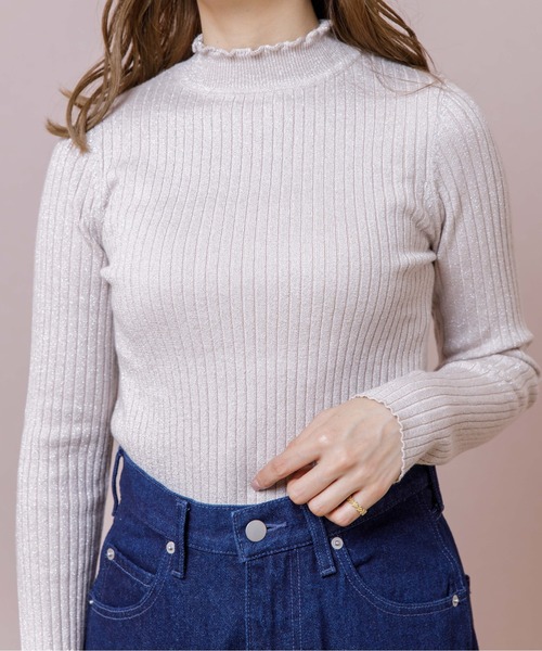 flower（フラワー）の「ブライトリブニット（ニット/セーター・レディース・ホワイト/ベージュ/ピンク・FREE）」の5枚目の写真