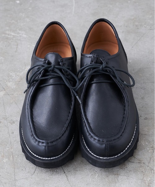 INTER FACTORY（インターファクトリー）の「ファッションインフルエンサー DAISUKE - シャークソールチロリアンレザーシューズ　made in INTER FACTORY（ドレスシューズ・メンズ・ブラック・SMALL/MEDIUM/LARGE）」の7枚目の写真
