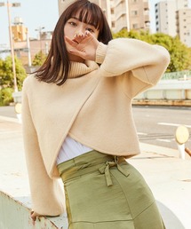 【Keeepy】volume sleeve turtleneck knit pullover