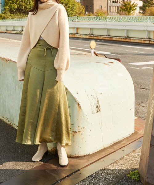 Keeepy(キーピー)の「【Keeepy】volume sleeve turtleneck knit pullover(ニット/セーター・レディース・ブラック/アイボリー・FREE)」の14枚目の写真