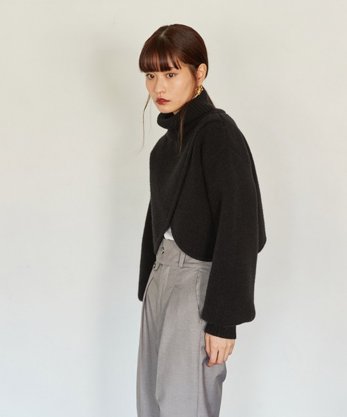 Keeepy(キーピー)の「【Keeepy】volume sleeve turtleneck knit pullover(ニット/セーター・レディース・ブラック/アイボリー・FREE)」の13枚目の写真