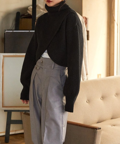 Keeepy(キーピー)の「【Keeepy】volume sleeve turtleneck knit pullover(ニット/セーター・レディース・ブラック/アイボリー・FREE)」の15枚目の写真