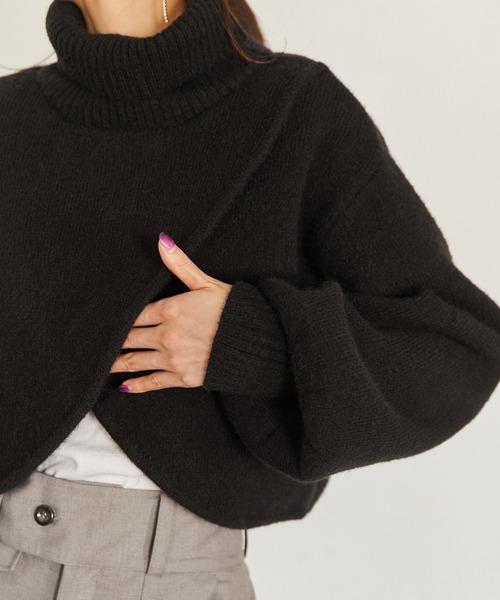 Keeepy(キーピー)の「【Keeepy】volume sleeve turtleneck knit pullover(ニット/セーター・レディース・ブラック/アイボリー・FREE)」の16枚目の写真