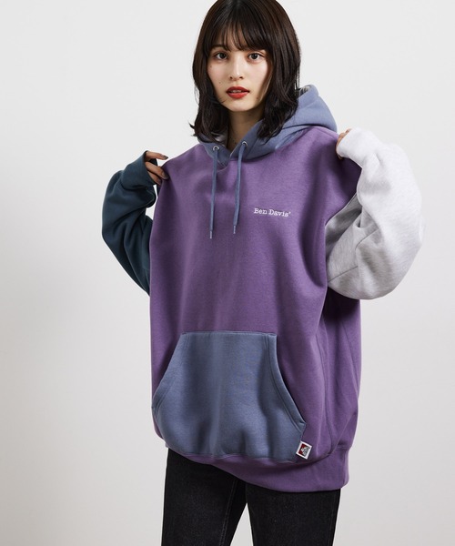 JUNRED(ジュンレッド)の「BEN DAVIS裏毛クレイジーパーカー(パーカー・メンズ・パープル/グレー/グリーン・LL/M/L)」の3枚目の写真