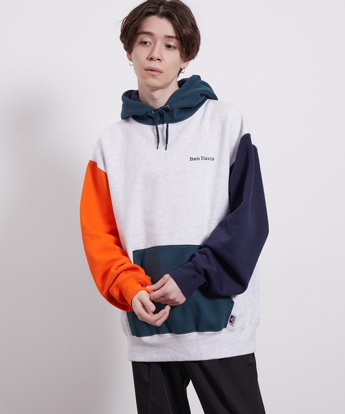 JUNRED(ジュンレッド)の「BEN DAVIS裏毛クレイジーパーカー(パーカー・メンズ・パープル/グレー/グリーン・LL/M/L)」の1枚目の写真