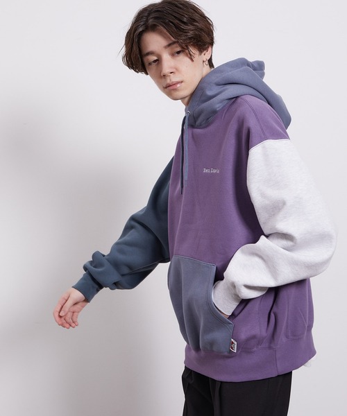 JUNRED(ジュンレッド)の「BEN DAVIS裏毛クレイジーパーカー(パーカー・メンズ・パープル/グレー/グリーン・LL/M/L)」の4枚目の写真