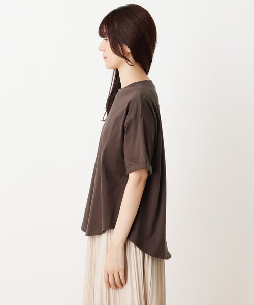 DRESKIP（ドレスキップ）の「◆裾ラウンドTシャツ（Tシャツ/カットソー・レディース・ブラック/ナチュラル/ライトブルー/ダークブラウン・02/04/03）」の11枚目の写真