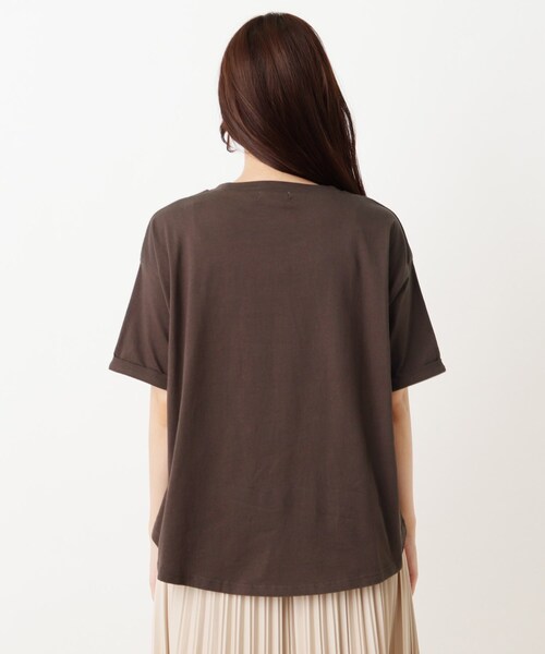 DRESKIP（ドレスキップ）の「◆裾ラウンドTシャツ（Tシャツ/カットソー・レディース・ブラック/ナチュラル/ライトブルー/ダークブラウン・02/04/03）」の7枚目の写真