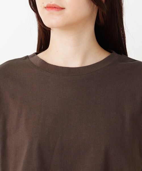 DRESKIP（ドレスキップ）の「◆裾ラウンドTシャツ（Tシャツ/カットソー・レディース・ブラック/ナチュラル/ライトブルー/ダークブラウン・02/04/03）」の9枚目の写真