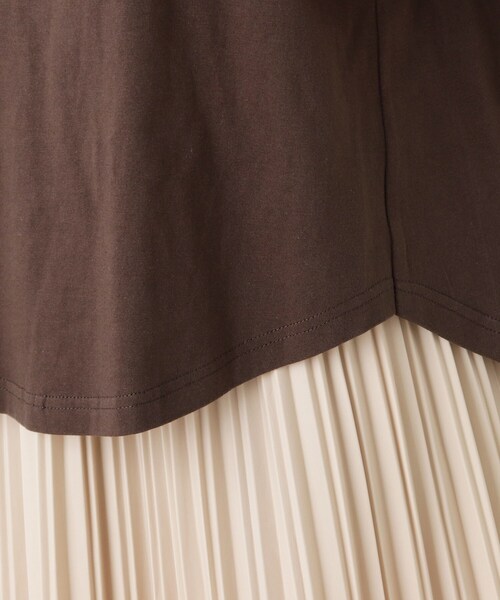 DRESKIP（ドレスキップ）の「◆裾ラウンドTシャツ（Tシャツ/カットソー・レディース・ブラック/ナチュラル/ライトブルー/ダークブラウン・02/04/03）」の6枚目の写真